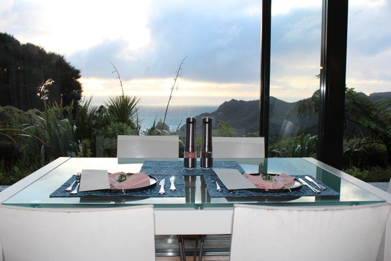 Beautiful view with a table for two at-home private chef siri experience