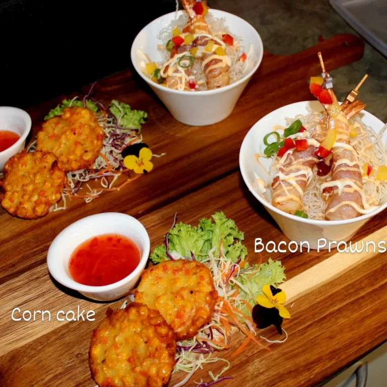 bacon-wrapped-prawns-corn-cakes-thai-style-canapes