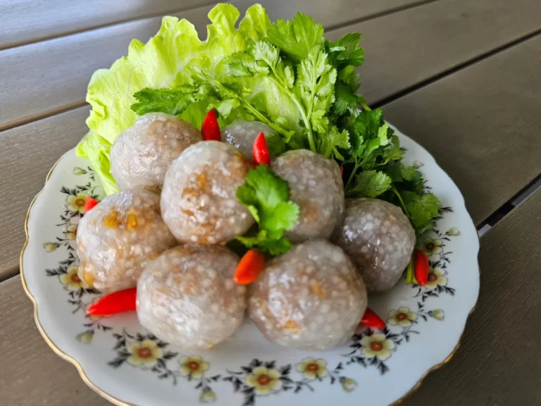 thai-style-steamed-tapioca-dumplings-herbs-chilli-garnish